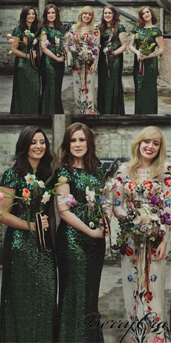 Emerald Green Sequin Bridesmaid Dresses ...